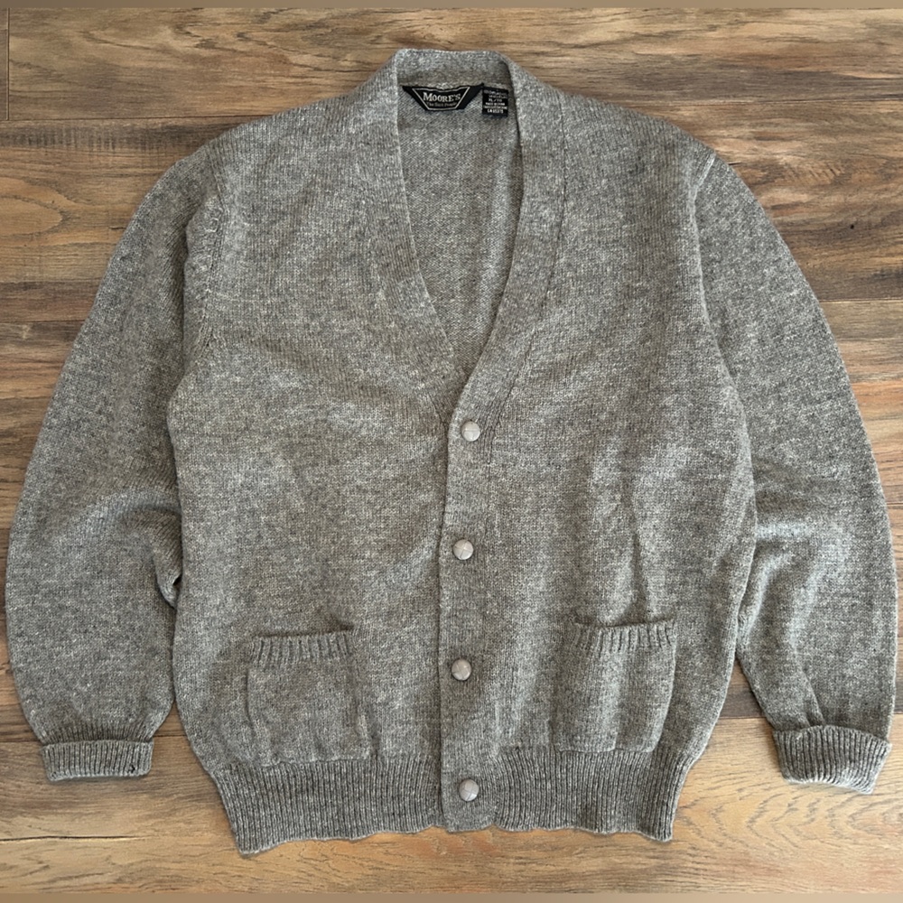 Vintage Moores Shetland Wool Cardigan Sweater XL